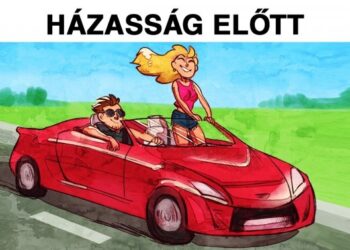 12 illusztráció, mely bemutatja, hogyan néz ki az élet esküvő előtt és után