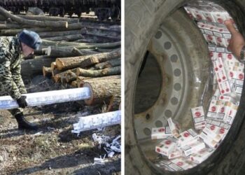 18 rendőrségi felvétel, a cigarettacsempészek merészebbnél-merészebb módszereiről