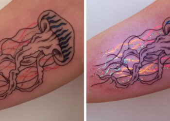 Egy ausztrál művész “szédületes” tetoválásokat készít, amik életre kelnek az UV fény alatt