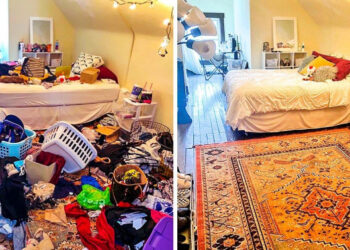 17 előtte és utána fotó, mely bemutatja a takarítás varázserejét