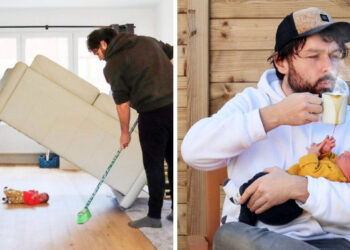 Egy apa hisztérikus tréfával töri meg az internetet, mikor a barátnője megkérdezi: “Hé, jól van a baba?”