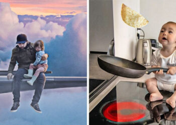 20 troll fotó egy apukától, aki szétphotoshoppolja a képeket, hogy a frászt hozza az anyukára