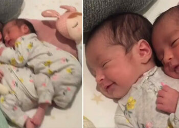 Videón, ahogy az újszülött ikerpár ölelkezik – már babakoruktól elválaszthatatlanok