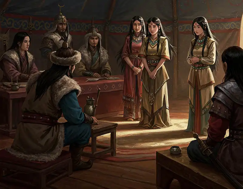 Ágyasok, Dzsingisz kán, Dzsingisz kán feleségei, hárem, Középkori Ázsia, Középkori büntetések, Mongol Birodalom, Mongol szokások, nők a középkorban, történelem