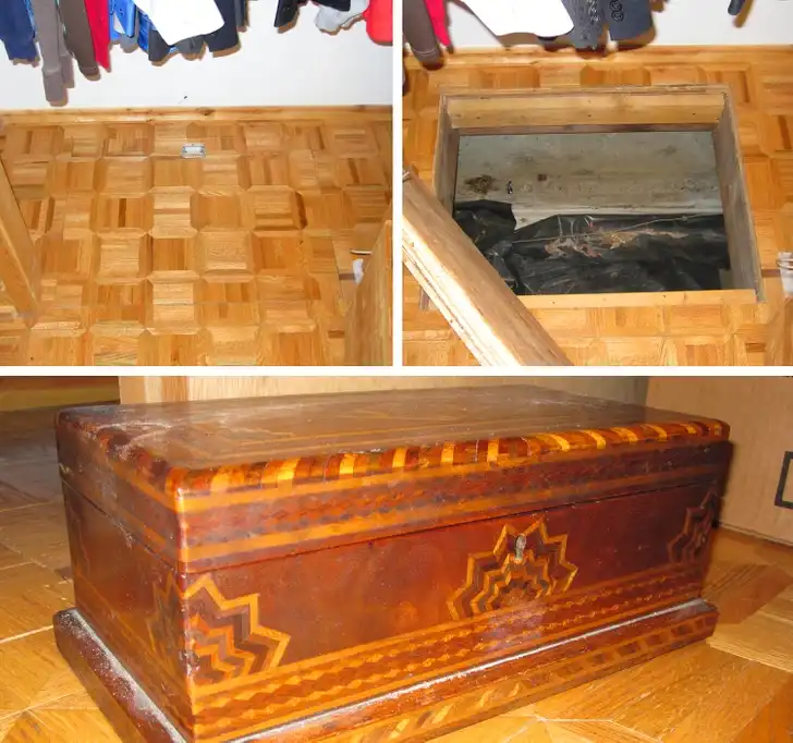 ajtó, átalakítás, csapóajtó, érdekesség, felfedezés, felújítás, furcsaság, ház, kandalló, lakás, meglepetés, otthon, pince, rejtett helyiség, széf, titkos szoba, titok