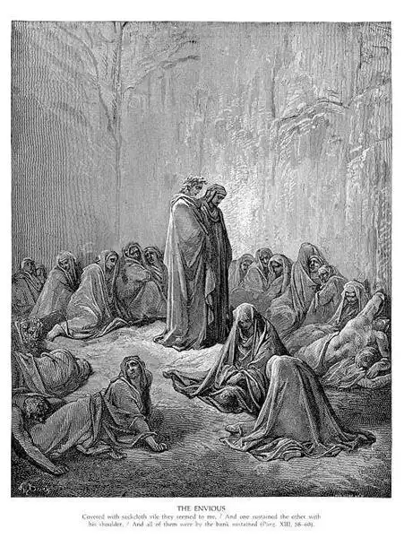 Bűnök és erények, Dante Pokol Purgatórium, Erkölcstan, galéria, Hét halálos bűn, Katolikus tanítás, kereszténység, Lelkiség, Teológia, Vallás és művészet, Valláspszichológia