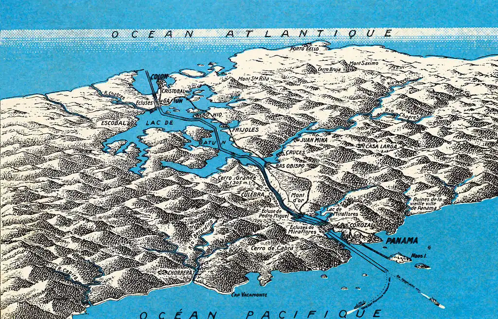Alajuela-tó, Amerika összekapcsolódása, csatornaépítés, Gatun-tó, hajózás, Panama-csatorna, Panama-földszoros, tektonikai lemezek, vulkanizmus, zsiliprendszer