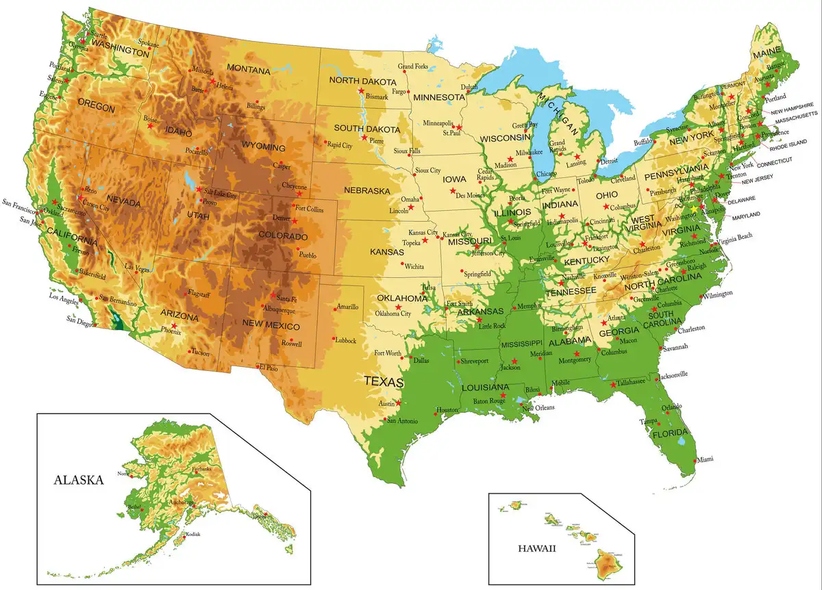amerika, demográfia, éghajlat, földrajz, Kordillerák, népességeloszlás, történelem, usa