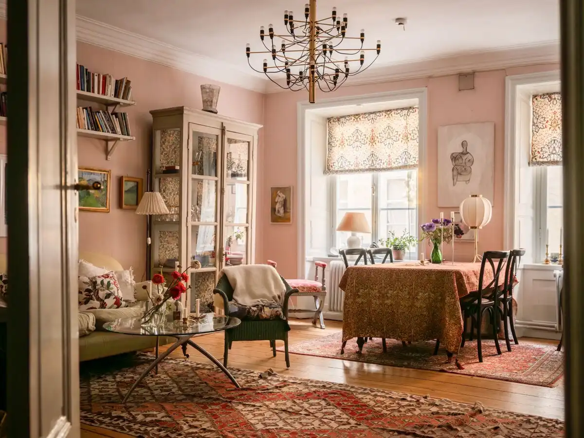 belsőépítészet, felújítás, inspiráció, lakásbemutató, lakberendezés, otthon design, régi lakás, skandináv stílus, Stockholm, Svédország, történelmi épület, vintage, William Morris