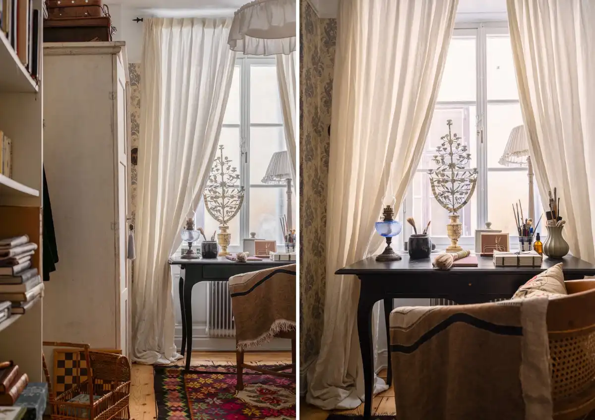 belsőépítészet, felújítás, inspiráció, lakásbemutató, lakberendezés, otthon design, régi lakás, skandináv stílus, Stockholm, Svédország, történelmi épület, vintage, William Morris