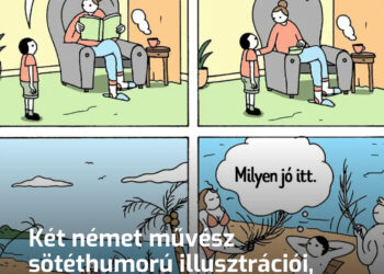 Két német művész sötéthumorú illusztrációi, amik csípős poénokkal szórakoztatják a felnőtt közönséget