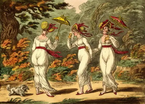 19. század, Alsónemű, bugyogó, divattörténet, Empire, fűző, illem, Muszlin, női divat, Pantalók, stílus