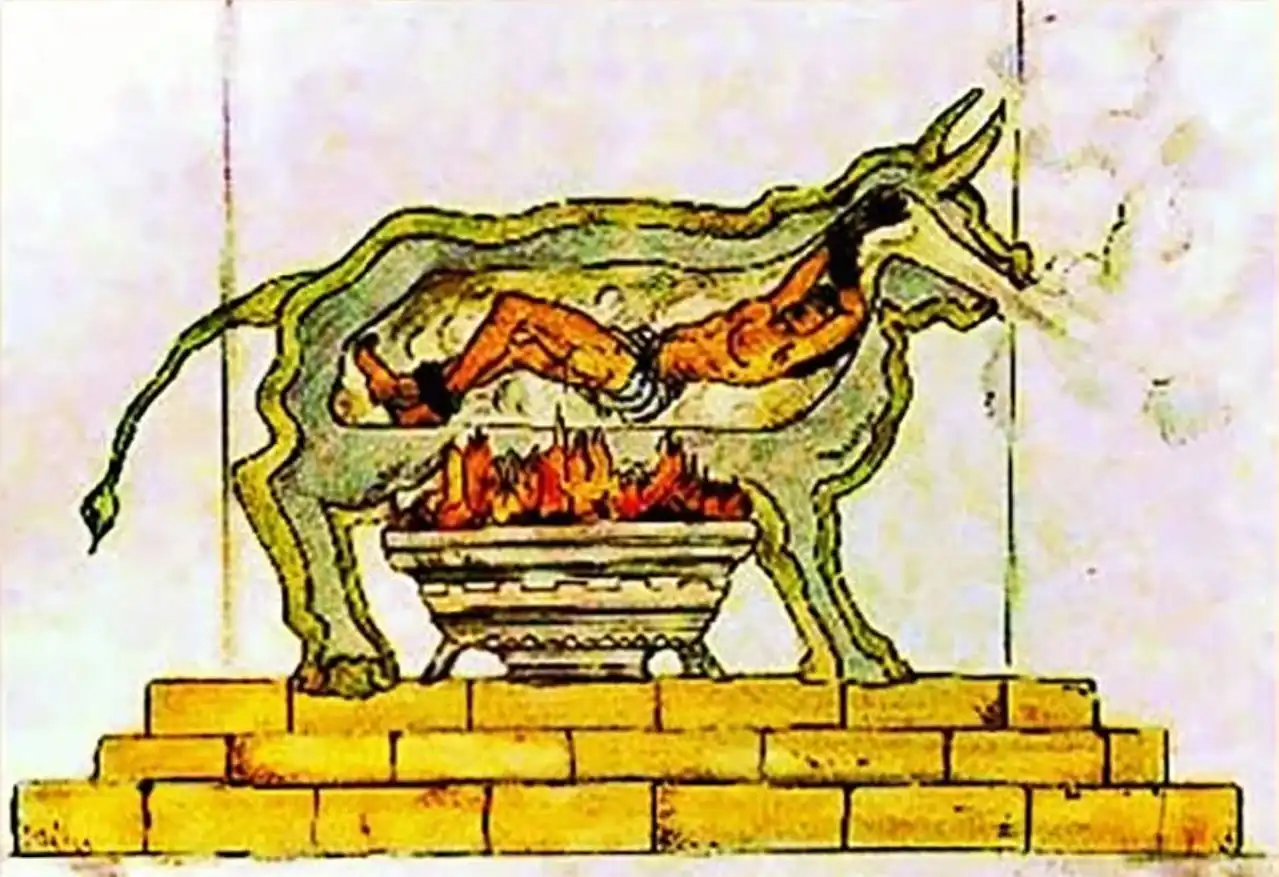 büntetés, hatalom, Kegyetlenség, kínzás, kivégzés, legenda, Ókor, Rézbika, történelem, zsarnokság