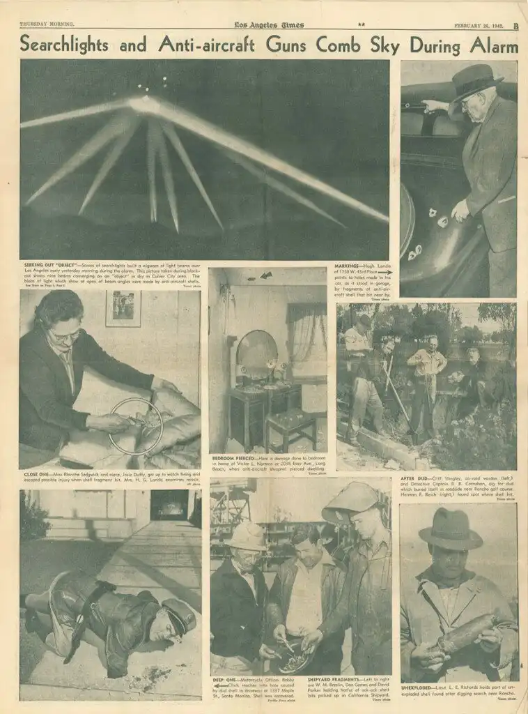 amerika, dezinformáció, hadtörténelem, légvédelem, LosAngeles, másodikvilágháború, pánik, Propaganda, pszichológia, történelem