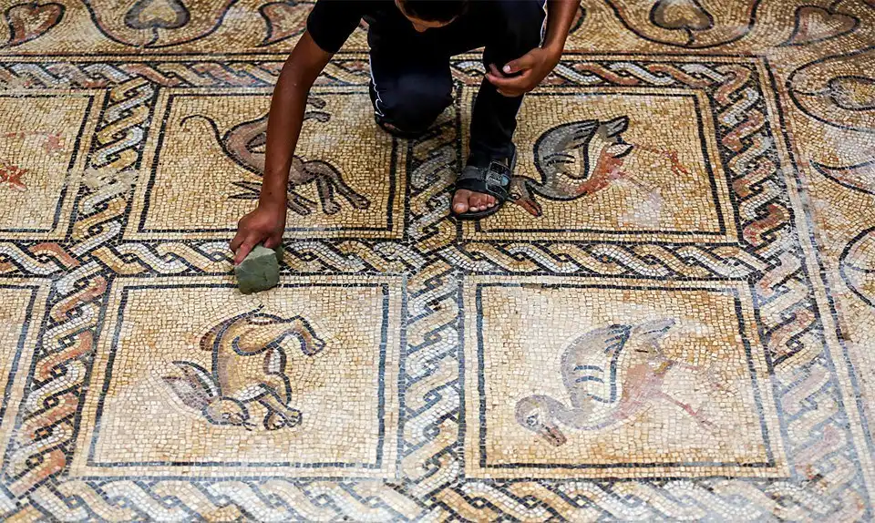 bizánc, civilizáció, felfedezés, galéria, Kultúra, mozaik, művészet, örökség, Palesztina, régészet, történelem