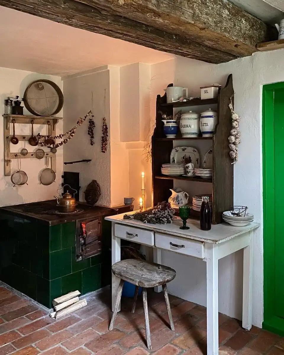 belsőépítészet, különleges házak, lakásdekoráció, lakásfelújítás, lakberendezés, otthon, rusztikus konyha, vidéki élet, vintage stílus